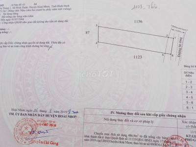 Bán lô đất thổ cư 11x46 mặt tiền đường bê tông chính phường Hoài Xuân