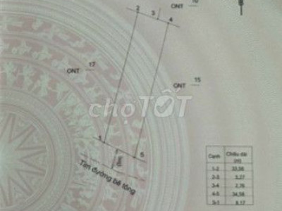 Đất nền thổ cư - 272m2 - Mỹ Quang - Phù Mỹ - Bình Định