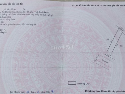 Bán nhanh lô đất gần sông Gò Bồi, Phước Hòa, Tuy Phước