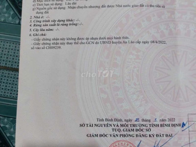 Bán lô đất mặt tiền đường ngay chợ xuân phong, an lão