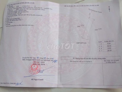 CẦN BÁN LÔ ĐẤT THÔN TRUNG BÌNH XÃ MY CHÁNH TÂY