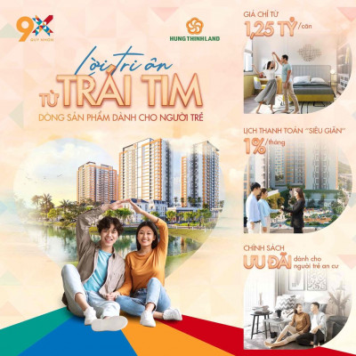 Căn hộ 9X Quy Nhơn giá ưu đãi cho người trẻ trảgóp