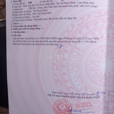 Bán đất hoài châu bắc