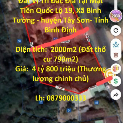 Đất Vị Trí Đắc Địa BÌNH ĐỊNH Mặt Tiền Quốc Lộ 19