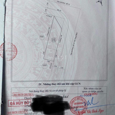 Nhà ôm cua 2 mặt tiền 47,52m2 gần chợ Xóm Tiêu