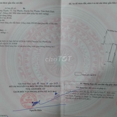 ĐẤT SỔ ĐỎ MẶT TIỀN NGUYỄN HUỆ ngay sát TP QUY NHƠN