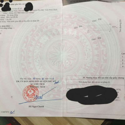 Đất TT Phù Mỹ full thổ cư