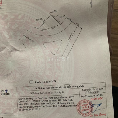 SIÊU PHẨM- ĐẤT NGAY GÓC KHU NHÀ GIÀU- TT TUY PHƯỚC- BÌNH ĐỊNH