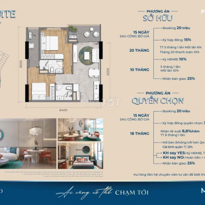 Căn hộ view Biển, 32m2 giá 1 tỷ 3