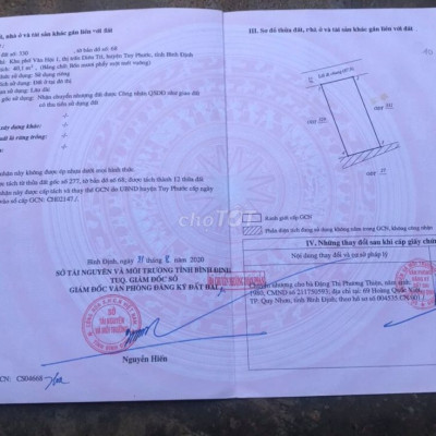 Chính chủ kẹt tiền bán căn nhà gần chợ Diêu Trì,Tuy Phước giá rẻ 1.3tỷ