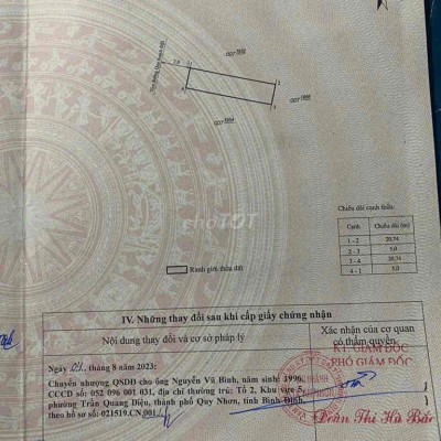 Kẹt tiền cần bán rẻ lô đất tại trung tâm Thị Xã An Nhơn( sắp lên TP)