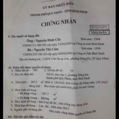 Bán Đất mặt tiền đường Trần Hưng Đạo gần Tháp Đôi