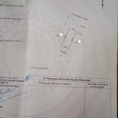 Bán gấp lô đất ở Chợ Dinh, phường Nhơn Bình, Quy Nhơn