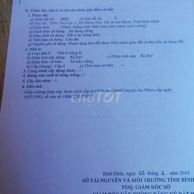 Bán nhà mặt chợ 150m²,nhà cấp 4 tại nhơn thọ,an nhơn