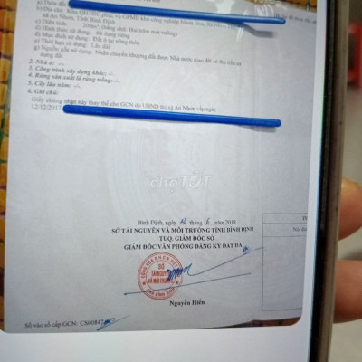 Cần bán lô đất sát khu công nghiệp nhơn hoà