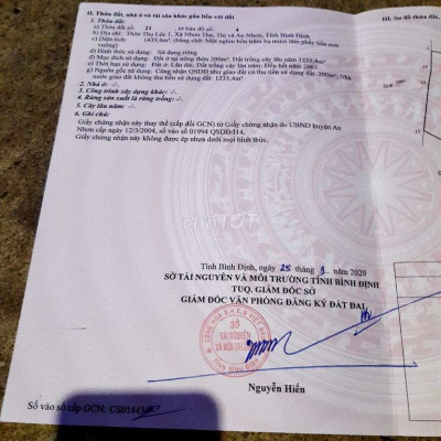 Bán đất thổ cư Thọ Lộc, Nhơn Thọ