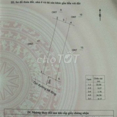 Đất nền thổ cư - 272m2 - Mỹ Quang - Phù Mỹ - Bình Định
