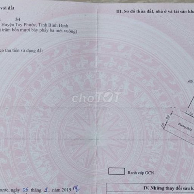 Bán nhanh lô đất gần sông Gò Bồi, Phước Hòa, Tuy Phước