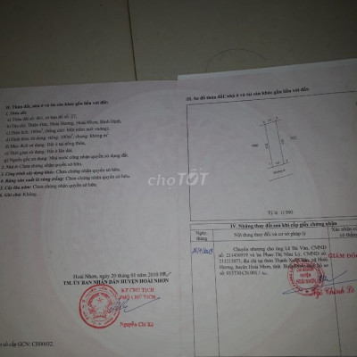 Đất sổ đỏ 100m2 cách chợ Hoài Hương 150m khu vực nhộn nhịp nhất phường