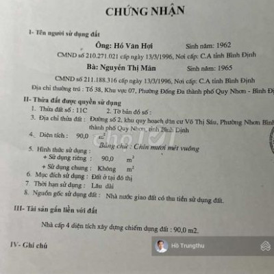 Chính chủ bán nhanh căn nhà 90m2 đường Phan Huy  ÍchTp Quy Nhơn