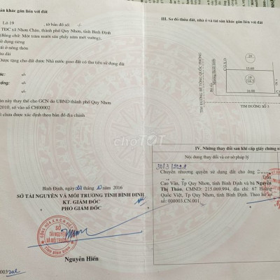 Đất Thổ Cư 2 Mặt Tiền  ĐẢO CÙ LAO XANH đã có sổ 15x15,5m.