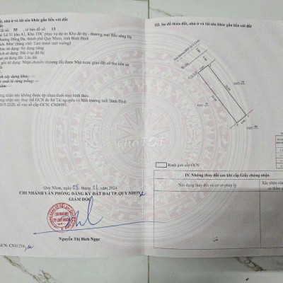 Bán lô đất đường số 5, cầu 2 Hà Thanh, phường Đống Đa, Quy Nhơn