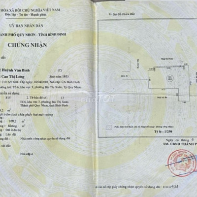 Nhà hẻm 109m2, 2PN đường Âu Cơ, P. Bùi Thị Xuân, Quy Nhơn (Phú Tài)