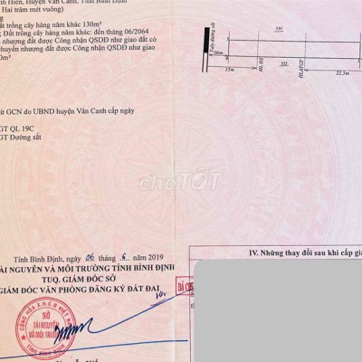 Bán đất chính chủ, mặt tiền quốc lộ 19C, xã Canh Hiển, Vân Canh sát cạ