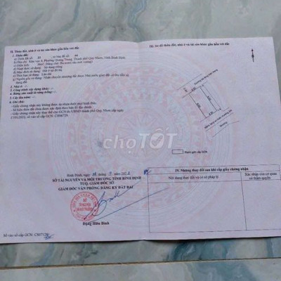 Bán lô đất  hẻm 231 tây sơn, phường quang trung, quy nhơn