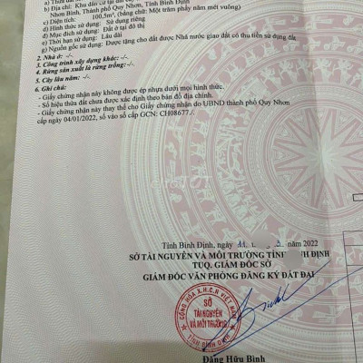 Bán lô đất mặt tiền đường Hoa Lư, phường Nhơn Bình, Quy Nhơn