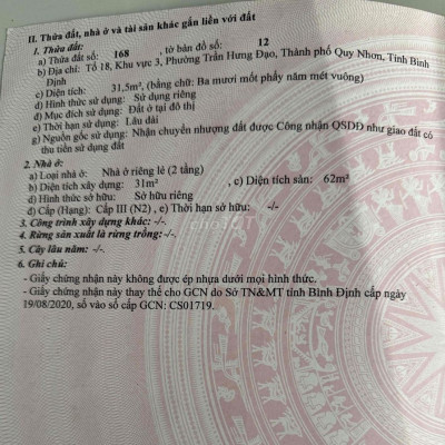 cần bán nhà hẻm Nguyễn Văn Bé