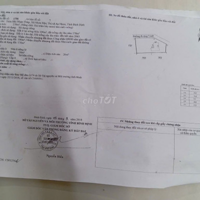 Bán nhà chính chủ tại xã Nhơn Hậu, thị xã An Nhơn, tỉnh Bình Định