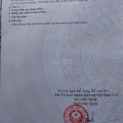 Cần Bán Gấp LÔ ĐẤT TẠI Xã cát Khánh, Huyện Phù Cát, Tỉnh Bình Định