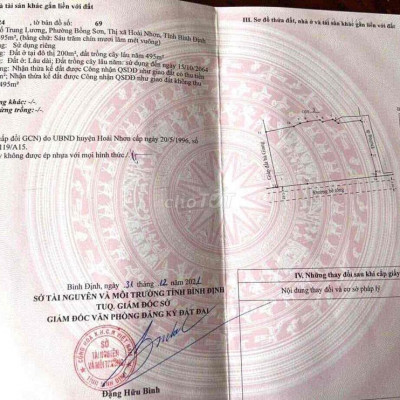 BÁN GẤP LÔ ĐẤT ĐẸP TẠI TRUNG LƯƠNG PHƯỜNG BỒNG SƠN