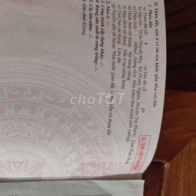 Đất Bán. Huỳnh Mai Tuy Phước gần Đô Thị Đại Phú Gia. Dtich .480m